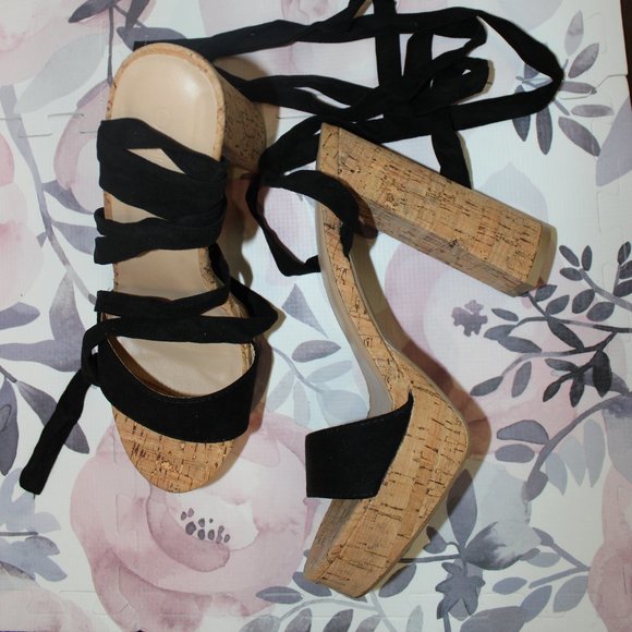 Wild Diva Shoes - NWOB "WILD DIVA" CORK PLATFORM HEELS SZ 7